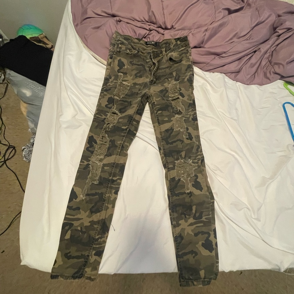 Camo Pants with Rips